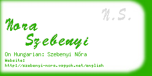 nora szebenyi business card